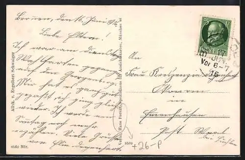 Künstler-AK sign. Hans Pernat: Gutenberg / Schwäb. Alb, Gasthaus von Engelberg Schwaiger, Teilansicht mit Strassenpartie