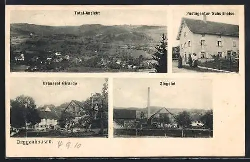 AK Deggenhausen, Brauerei Girarde, Ziegelei, Postagentur Schultheiss