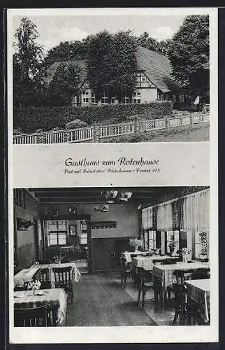 AK Wildeshausen, Gasthaus zum Rotenhause, Innenansicht