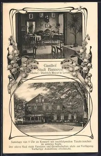 AK Lesum, Gasthof Stadt Hannover mit Sommergarten