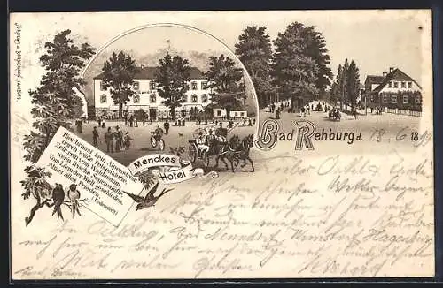 Lithographie Bad Rehburg, Menckes Hotel