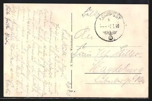 AK Wommelshausen /Biedenkopf, Gasthaus zur Post von Th. Pfeifer, Totalansicht