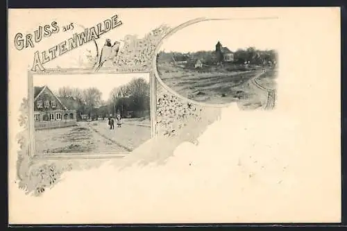 AK Altenwalde, Gasthaus und Ortspartie