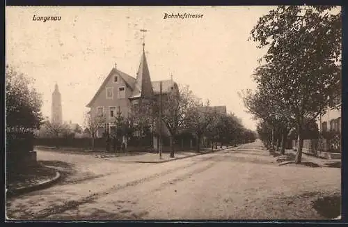 AK Langenau / Württ., Partie in der Bahnhofstrasse