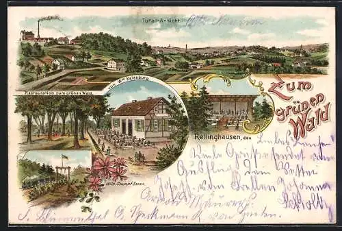 Lithographie Rellinghausen, Gasthof zum grünen Wald von Ww. Keienburg