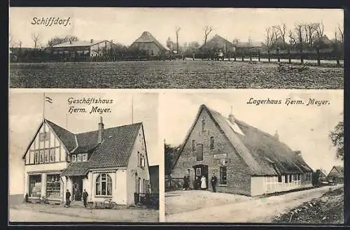 AK Schiffdorf, Geschäftshaus und Lagerhaus Herm. Meyer