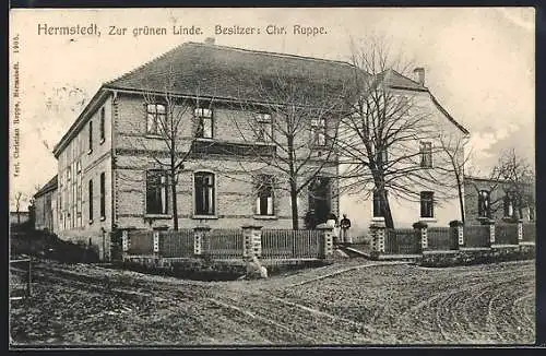 AK Hermstedt, Gasthof zur grünen Linde Chr. Ruppe