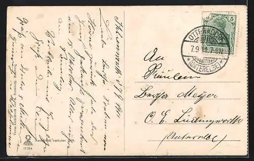 AK Lüdingworth, Gasthof Unter den Linden von Otto Quick