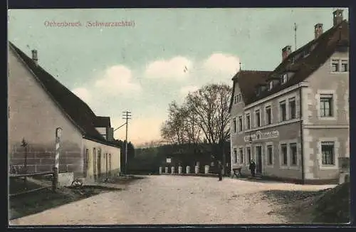 AK Ochenbruck /Schwarzachtal, Strassenpartie mit Gasthaus zum schwarzen Adler