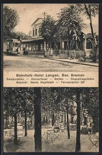 AK Langen /Bremen, Bahnhofs-Hotel und Restaurant, Inh. Herm. Heydolph