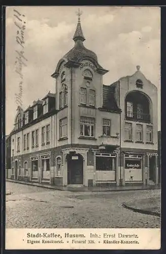 AK Husum / Nordsee, Stadt-Cafe mit Konditorei, Inh. Ernst Dawartz