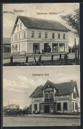 AK Spieka, Kaufhaus Wübber, Bahnhofs-Restauration Wübber's Hof