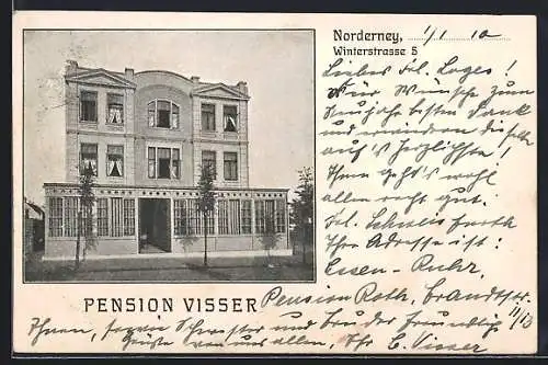 AK Norderney, Hotel-Pension Visser, Winterstrasse 5