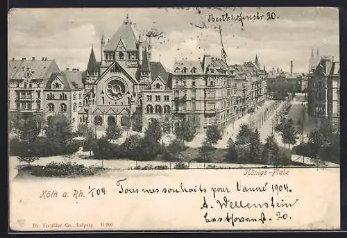 AK Köln-Neustadt, Königs-Platz mit Synagoge