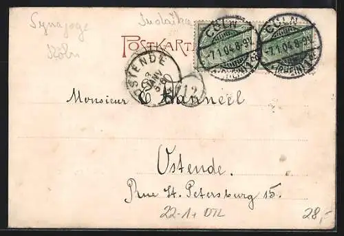 AK Köln-Neustadt, Königs-Platz mit Synagoge