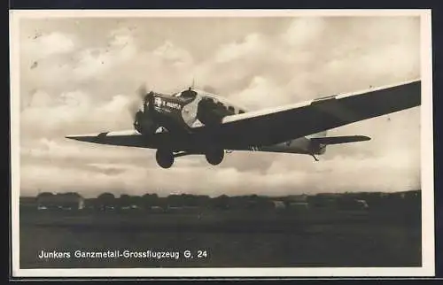 AK Junkers Ganzmetall-Grossflugzeug G. 24 in der Luft