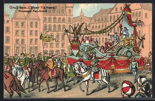AK Köln a. Rh., Prunkwagen auf dem Kölner Karneval