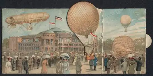 Mechanische-AK Frankfurt a. M., Internationale Luftschiffahrt-Ausstellung 1909, Aufsteigender Heissluftballon