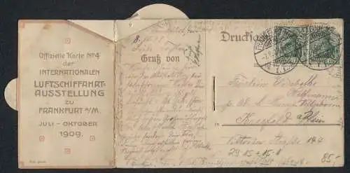 Mechanische-AK Frankfurt a. M., Internationale Luftschiffahrt-Ausstellung 1909, Aufsteigender Heissluftballon
