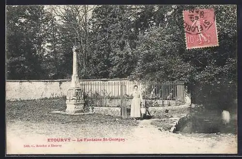 AK Etourvy, La Fontaine St-Georges