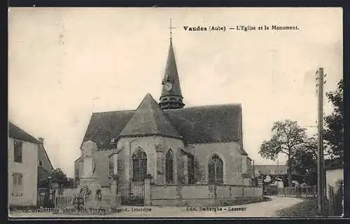 AK Vaudes, L`Église et le Monument