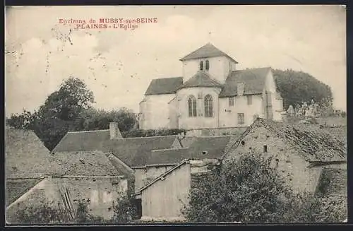 AK Plaines, L`Église de Plaines vue des toits du village