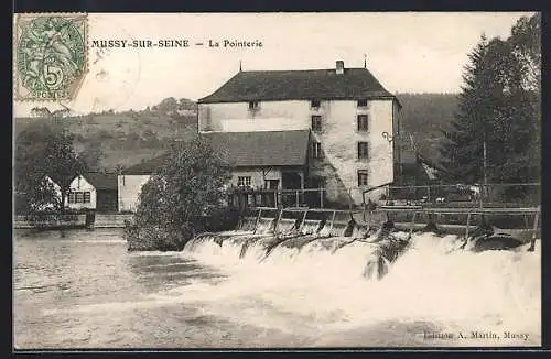 AK Mussy-sur-Seine, La Pointerie et cascade sur la rivière