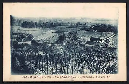 AK Montfey, Champgirion et Le Vau, vue générale des hameaux et des champs environnants