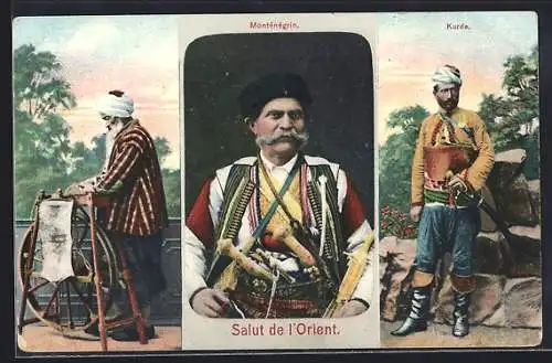 AK Kurde und Montenegriner in traditioneller Kleidung
