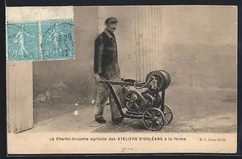 AK Orléans, Le Charlot-brouette agricole des Ateliers d`Orléans à la ferme