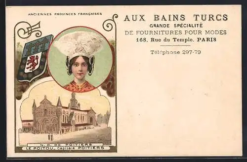 AK Paris, Aux Bains Turcs, De Fournitures pour Modes, 168 Rue du Temple, Le Poitou