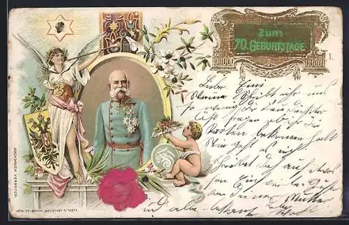 AK Kaiser Franz Josef I. von Österreich zum 70. Geburtstag