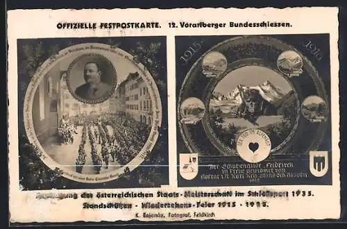 AK Feldkirch, 12. Vorarlberger Bundesschiessen 1935, Der Tod im Alpenrot