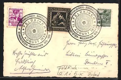 AK Feldkirch, 12. Vorarlberger Bundesschiessen 1935, Der Tod im Alpenrot