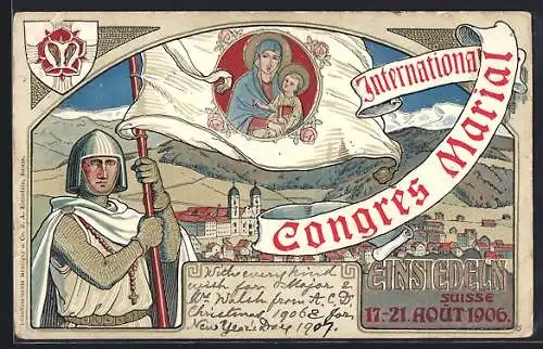 Künstler-AK Einsiedeln, Congres Marial International 1906