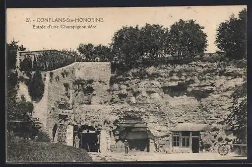 AK Conflans-Sainte-Honorine, Entrée d`une Champignonnière, Pilzzucht