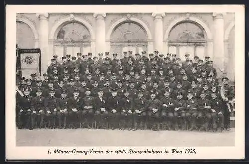 Foto-AK Wien, I. Männer-Gesang-Verein der städt. Strassenbahnen 1925