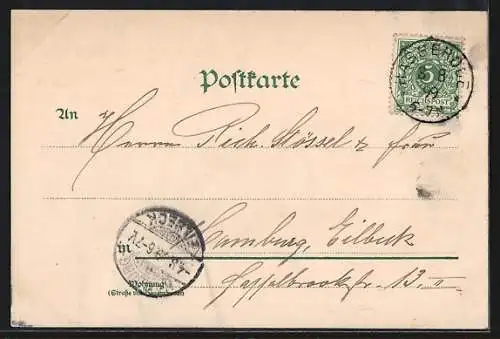 Lithographie Wernigerode, Ansicht vom Schloss