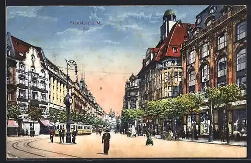 AK Frankfurt, Zeil mit Strassenbahn