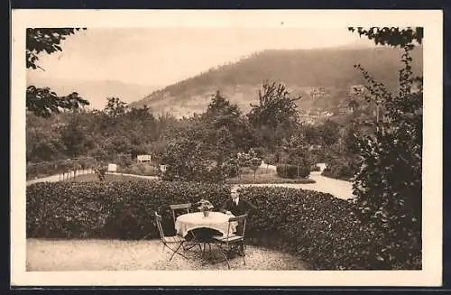 AK Ziegelhausen bei Heidelberg, Gasthaus Stifts-Mühle, Gartenanlagen mit Tierpark