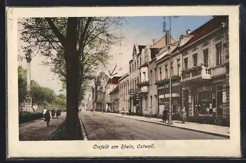 AK Crefeld am Rhein, Ostwall mit Konditorei-Cafe