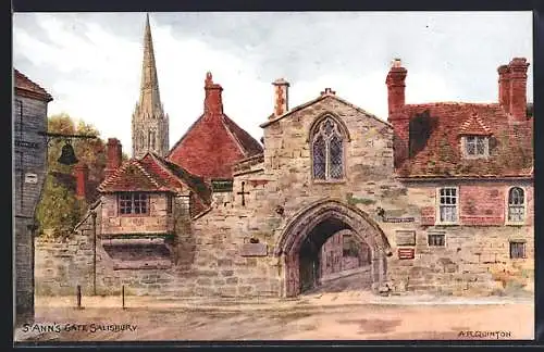 Künstler-AK Salisbury, St. Ann`s Gate