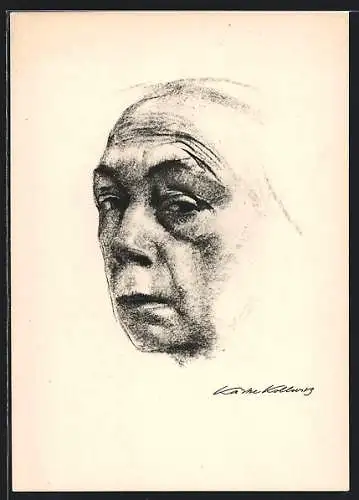 Künstler-AK Käthe Kollwitz: Selbstbildnis, 1924