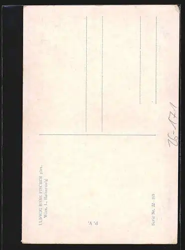 Künstler-AK Ludwig Hans Fischer: Wien, Strasse Hafnersteig mit Geschäft von Paul Fischmann