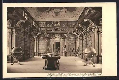 AK Melk a.d. Donau, Bibliothek im Stift