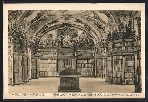 AK Heiligenkreuz, Bibliothek aus dem XVIII. Jahrhundert, Innenansicht