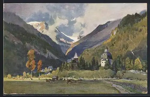 Künstler-AK Edward Harrison Compton: Böckstein, Blick auf den Ort