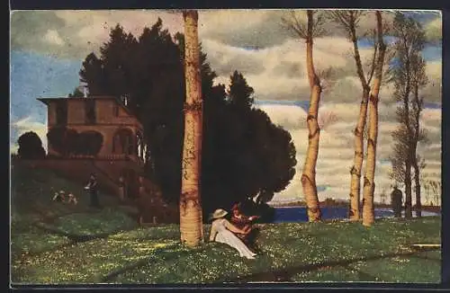 Künstler-AK Arnold Böcklin: Frühling