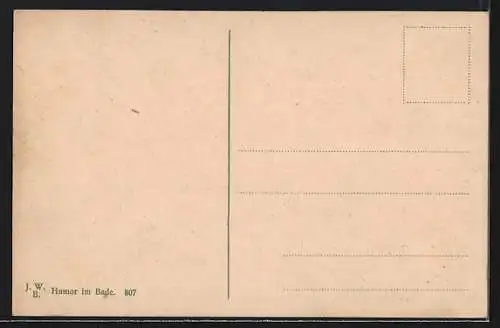 Künstler-AK Bansin, Lindemann was geh`n dich die Mädchen an, Bademode