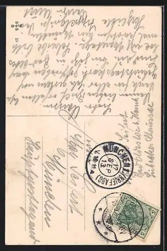 Künstler-AK Willi Scheuermann: Kleiner Polizist und grosser Landstreicher